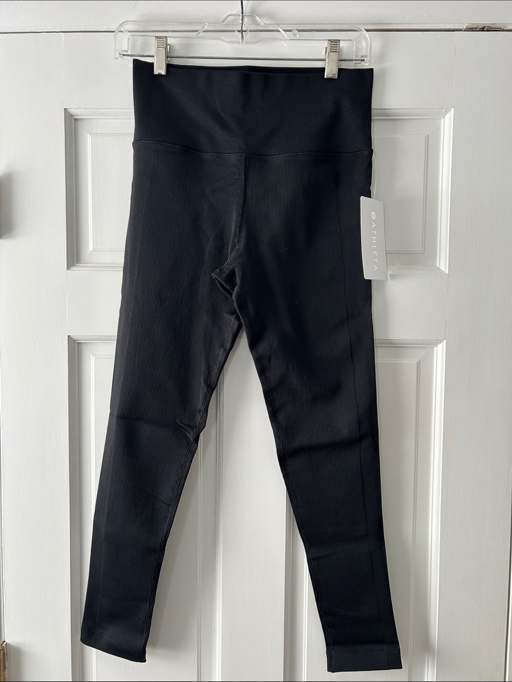 Athleta Black Ribbed High-Waist Leggings